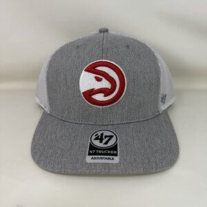'47 Brand Atlanta Hawks Snapback Trucker Hat Gray White Red